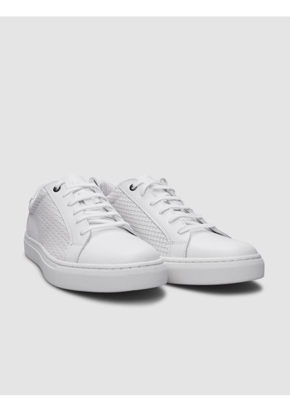 %100 Hakiki Deri Beyaz Kare Desenli Bağcıklı Erkek Sneaker fiyatları