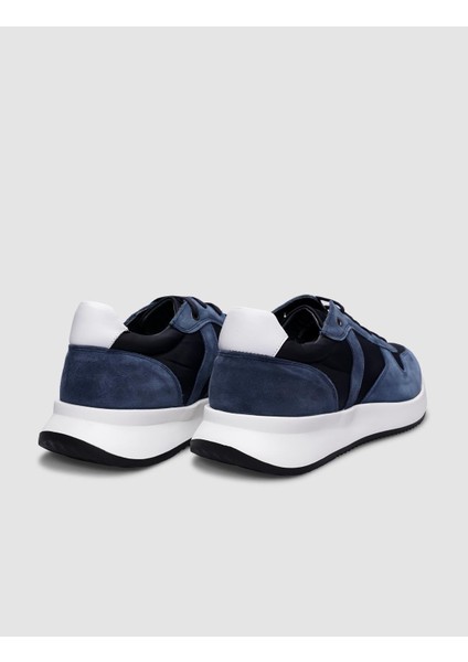 %100 Hakiki Deri Mavi Süet Bağcıklı Erkek Spor Ayakkabı indirimleri