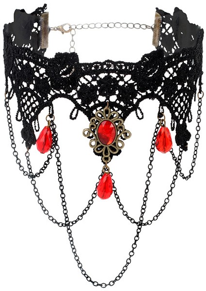 Yaka Zinciri Koyu Stil Dantel Püskül Gerdanlık Kolye (Yurt Dışından)