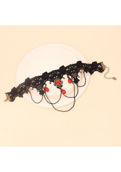 Yaka Zinciri Koyu Stil Dantel Püskül Gerdanlık Kolye (Yurt Dışından) fiyatları