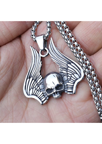 Wings Köprücük Kemiği Zincirli Kurukafa Kolye (Yurt Dışından) modelleri