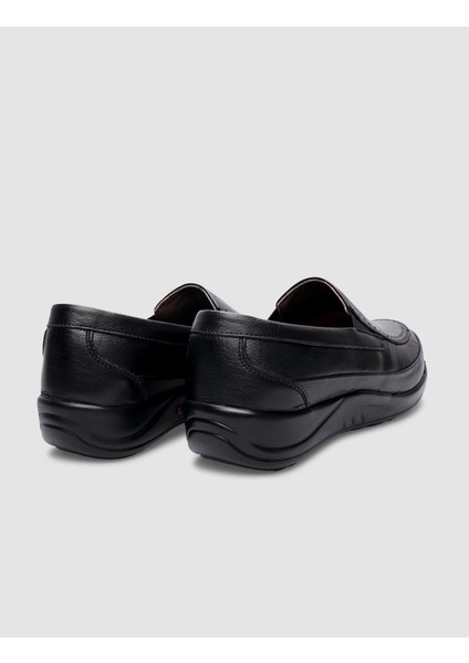 Hakiki Deri Siyah Kadın Comfort Ayakkabı modelleri