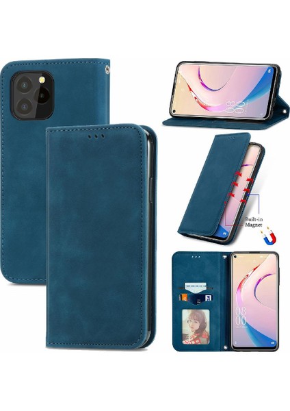 Oukitel C21 Pro Kordon Fermuar Deri Kılıf Cüzdan Için Kılıf Basit (Yurt Dışından)