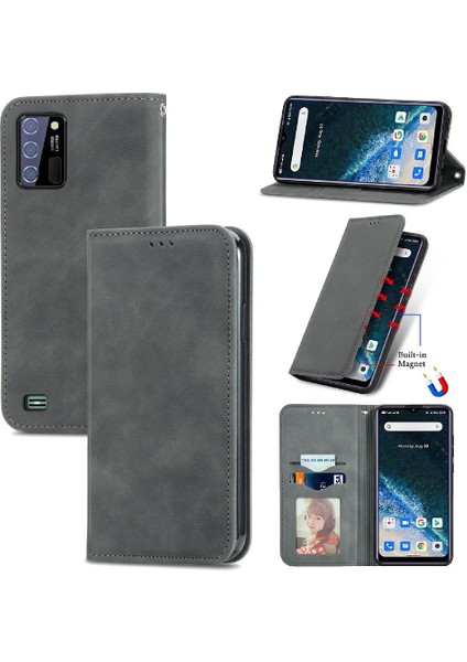 Oukitel C25 Deri Çanta Basit Iş Kordon Cüzdan Fermuar Için Kılıf (Yurt Dışından)