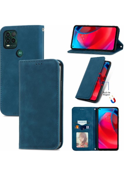 Moto G Stylus 5g Aşk Cüzdan Kılıf Fermuar Kordon Için Kılıf (Yurt Dışından)