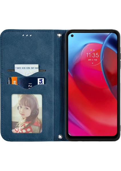 Moto G Stylus 5g Aşk Cüzdan Kılıf Fermuar Kordon Için Kılıf (Yurt Dışından)