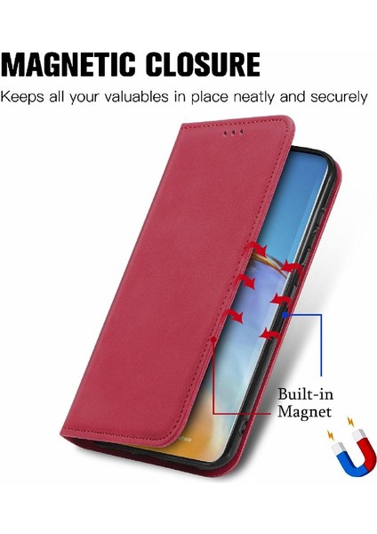 Huawei P50 Darbeye Dayanıklı Cüzdan Kılıf Kapak Kapak Basit (Yurt Dışından)