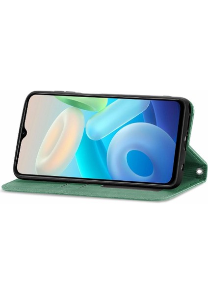 Vivo Y76S Için Kılıf Deri Kılıf Kordon Basit Iş Fermuar Cüzdan (Yurt Dışından)