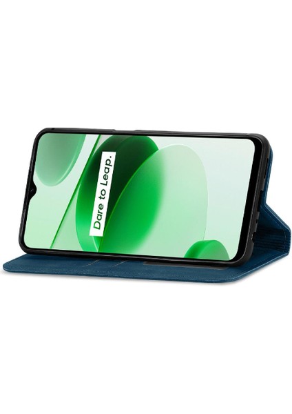 Realme C35 Fermuar Deri Kılıf Kordon Cüzdan Basit Iş Için Kılıf (Yurt Dışından) fiyatları