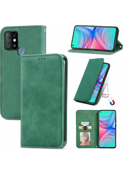 Infinix Sıcak 10 Kordon Fermuar Deri Çanta Cüzdan Basit (Yurt Dışından)