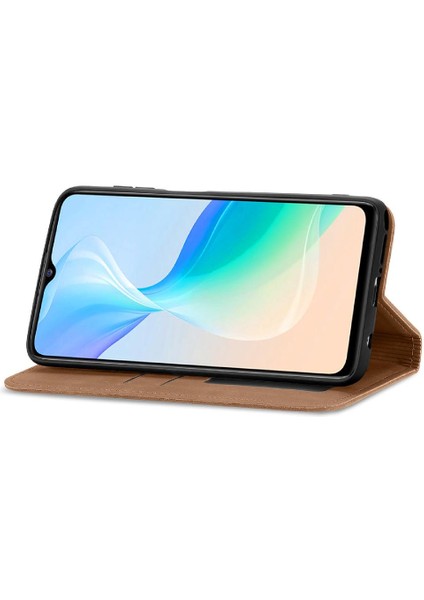 Vivo Y76 5g Fermuar Kordon Basit Iş Cüzdan Deri Kılıf (Yurt Dışından)
