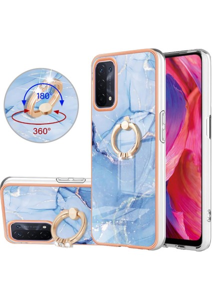 Oppo A93 5G/A93S 5g Tampon Için Kılıf 360 &deg; Dönebilir Yüzük Mermer Darbeye (Yurt Dışından)
