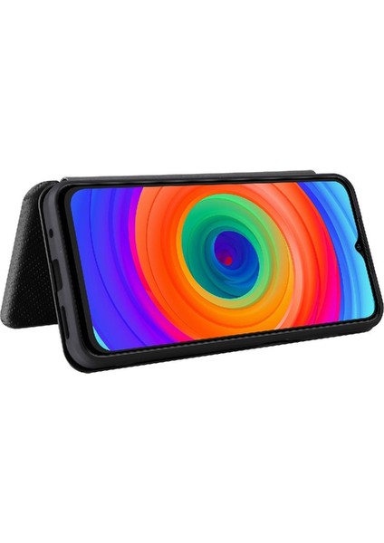 Kart ile Ulefone Not 14 Manyetik Karbon Fiber Kart Ekleme Için Kılıf (Yurt Dışından)