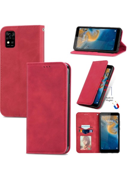 Zte Blade Case Fermuar Deri Kılıf Basit Iş Kordon (Yurt Dışından)