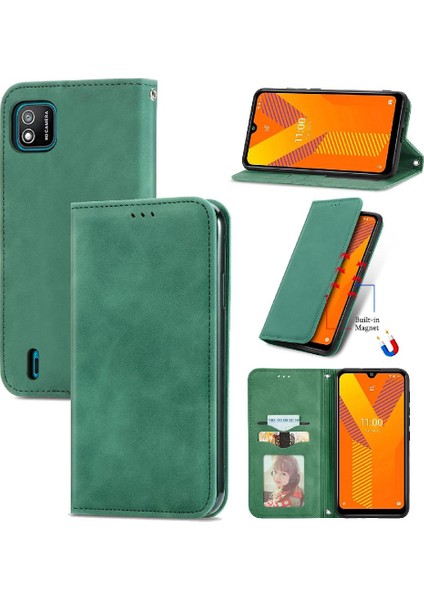 Wiko Lanyard Kordon Deri Kılıf Cüzdan Için Kılıf Basit Iş Fermuar (Yurt Dışından)