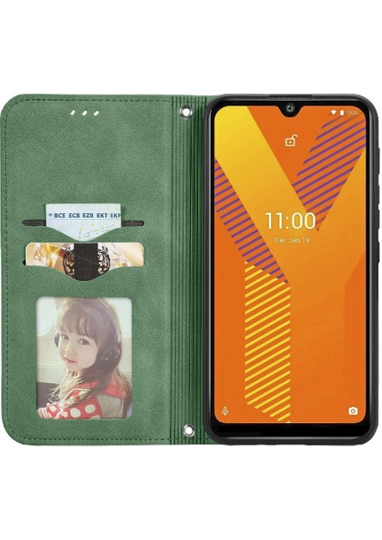 Wiko Lanyard Kordon Deri Kılıf Cüzdan Için Kılıf Basit Iş Fermuar (Yurt Dışından)