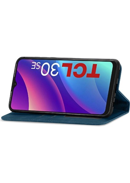 Tcl 30SE Fermuar Basit Iş Deri Çanta Kordon Cüzdan Için Kılıf (Yurt Dışından)