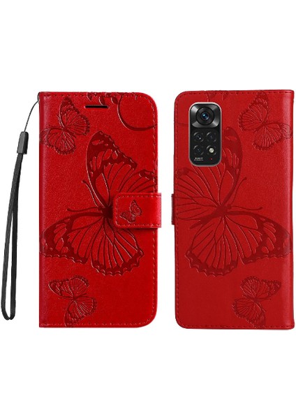 Xiaomi Redmi Not 11 Için Flip Case Kart Yuvası ile 4g Darbeye Kapak Pu (Yurt Dışından)