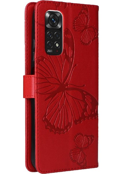Xiaomi Redmi Not 11 Için Flip Case Kart Yuvası ile 4g Darbeye Kapak Pu (Yurt Dışından)