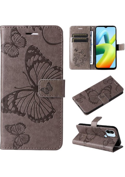 Xiaomi Redmi A1 Artı Manyetik Kapak Için Flip Case Kart Yuvası Standı ile Pu (Yurt Dışından)