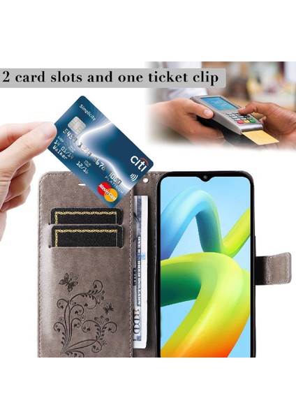 Xiaomi Redmi A1 Artı Manyetik Kapak Için Flip Case Kart Yuvası Standı ile Pu (Yurt Dışından)