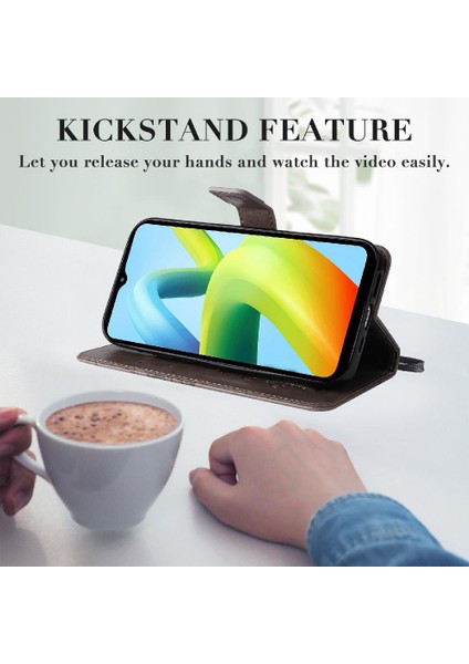 Xiaomi Redmi A1 Artı Manyetik Kapak Için Flip Case Kart Yuvası Standı ile Pu (Yurt Dışından)