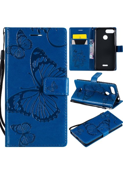 Xiaomi Redmi Için Flip Case 6/6A Kart Yuvası Standı ile Darbeye Kapak Pu (Yurt Dışından)