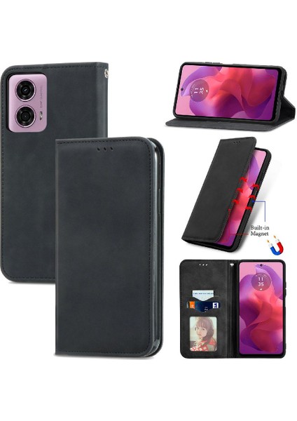 Motorola Moto G24 Flip Kapak Cüzdan Için Flip Case Basit Iş Deri (Yurt Dışından)