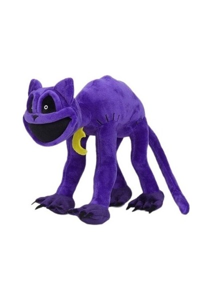 Gülümseyen Büyük Yüz Mor Kedi Peluş Oyuncak Hayvan Peluş Oyuncak OYUNCAK-30CM (Yurt Dışından)