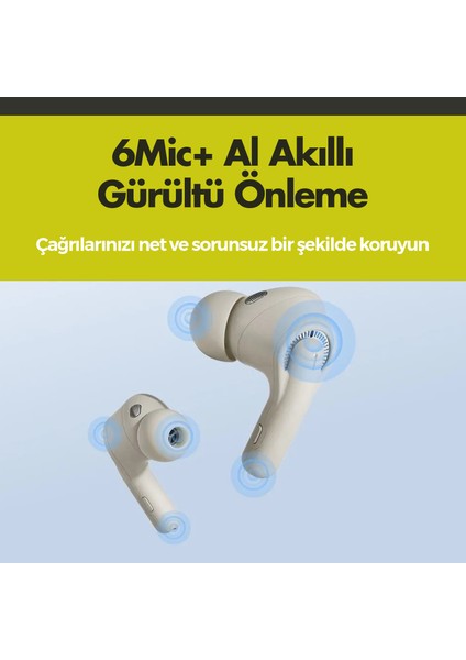 FlyBuds Gri C1 Pro Hibrit ANC AUDIODO IPX4 5.0 Bluetooth Kulak İçi Kulaklık