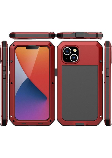 Iphone 14 Için Kılıf Alüminyum Alaşım Metal Kasa Toz Geçirmez Ağır 360 Tam (Yurt Dışından)