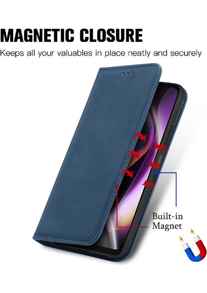 Moto G 2022 Basit Iş Fermuar Cüzdan Kordon Deri Kılıf (Yurt Dışından)