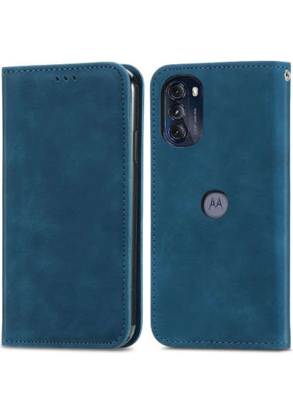 Moto G 2022 Basit Iş Fermuar Cüzdan Kordon Deri Kılıf (Yurt Dışından)