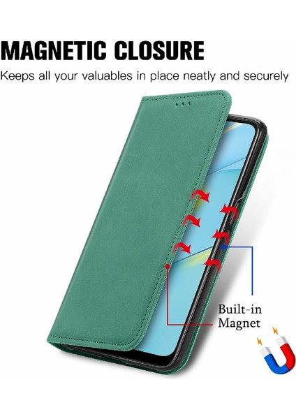 Oppo A54 4g Için Basit Iş Fermuar Deri Kılıf Cüzdan Kordon (Yurt Dışından)