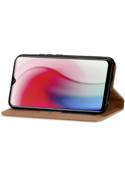 Vivo Y17 Basit Iş Cüzdan Fermuar Kordon Deri Kılıf (Yurt Dışından)