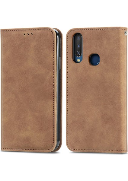 Vivo Y17 Basit Iş Cüzdan Fermuar Kordon Deri Kılıf (Yurt Dışından)