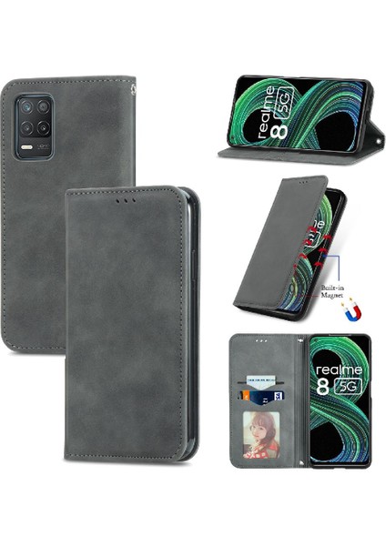 Realme 8 5g/8 Pro Basit Iş Kordon Cüzdan Fermuar Durumda (Yurt Dışından)