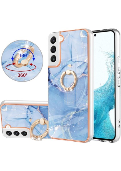 Samsung Galaxy S22 5g Tampon 360 &deg; Dönebilir Halka Mermer Tpu Için Kılıf (Yurt Dışından)