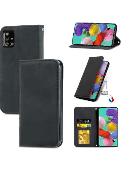Samsung A51 4g Için Kılıf Cüzdan Kılıf Basit Iş Kapak Çevirin (Yurt Dışından)