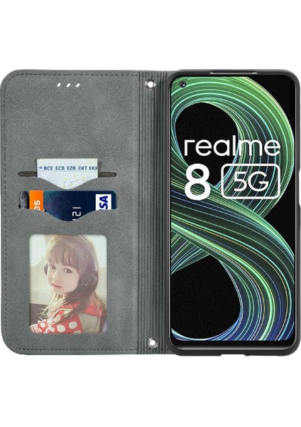 Realme 8 5g/8 Pro Basit Iş Kordon Cüzdan Fermuar Durumda (Yurt Dışından)