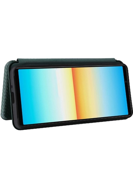 Sony 10 Iv Deri Folio Flip Case Için Kılıf Manyetik Karbon Fiber Tam (Yurt Dışından) fiyatları