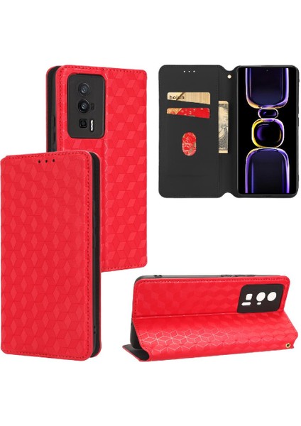 Xiaomi Redmi Için Kılıf K60 / K60 Pro Manyetik Kapatma 3D Desen Pu Deri (Yurt Dışından)