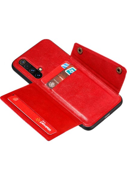 Realme X50 5g Cüzdan Kılıf Için Cüzdan Kılıf Kart Tutucu Darbeye Kickstand (Yurt Dışından)