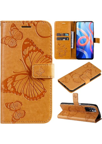 Xiaomi Redmi Not 11T Için Flip Case 5g Darbeye Kapak Kart Yuvası ile Pu (Yurt Dışından)