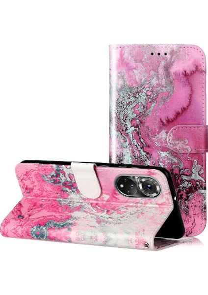 Huawei Nova 9 Için Flip Case Manyetik Kart Yuvaları Tutucu Mermer Desen Tam (Yurt Dışından) indirimleri