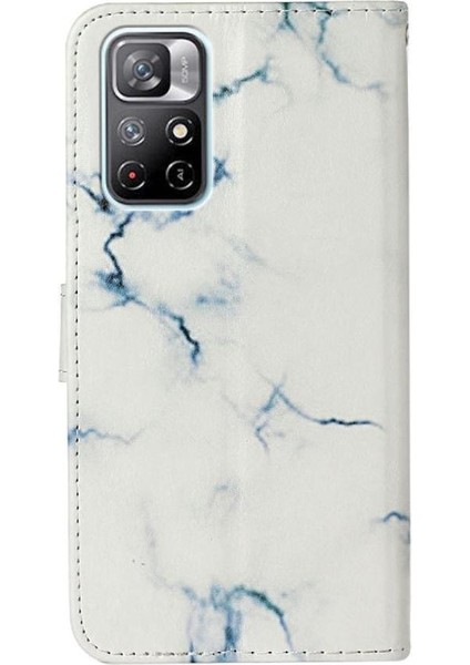 Xiaomi Redmi Not 11 Için Flip Case 5g Manyetik Mermer Desen Kart Yuvaları (Yurt Dışından)
