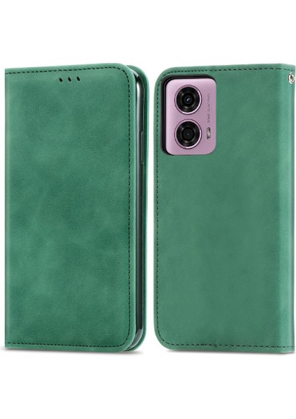 Motorola Moto G24 Flip Kapak Cüzdan Için Flip Case Basit Iş Deri (Yurt Dışından)