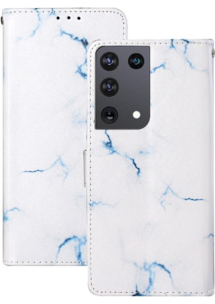 Samsung Galaxy S21 Ultra Kart Yuvaları Için Flip Case Tutucu Mermer Desen Pu (Yurt Dışından) indirimleri