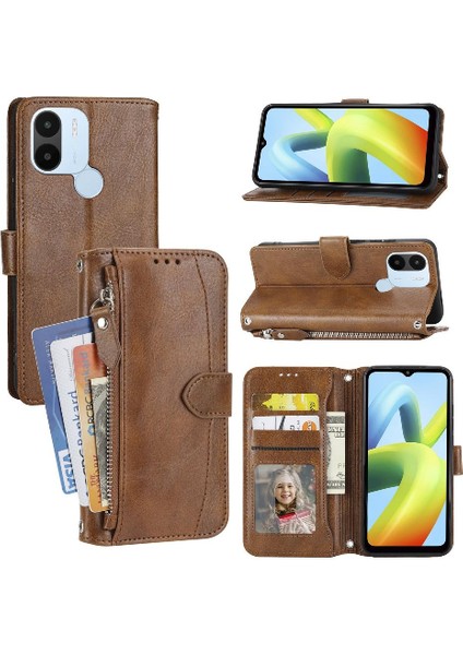 Xiaomi Redmi A1 Artı Pu Deri Kart Tutucu Manyetik Kapatma Için Flip Case (Yurt Dışından)