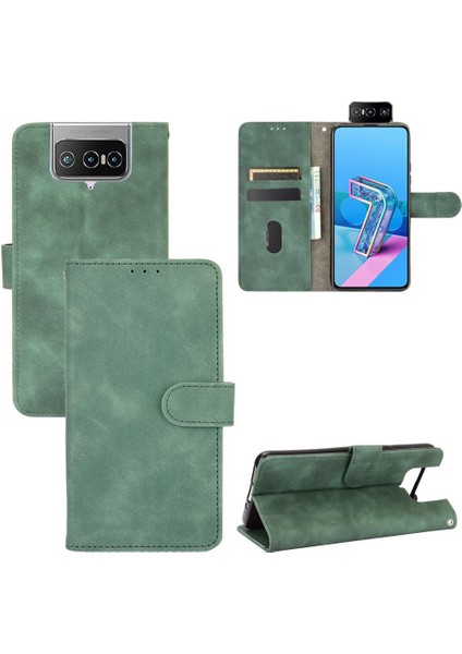 Kart Tutucu Kickstand Deri ile Asus Zenfone 7 Pro ZS671KS Için Kılıf (Yurt Dışından)